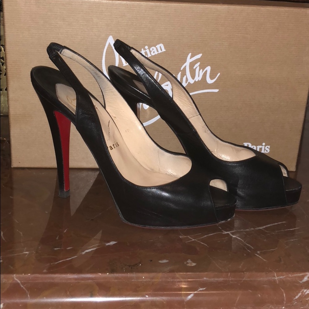 N*PRIVE 120 Open Toe Sling Back- Black